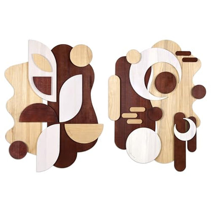 Sands Serenade I & II Hand Made & Hand Finished Dimensional Solid Wood Abstracts