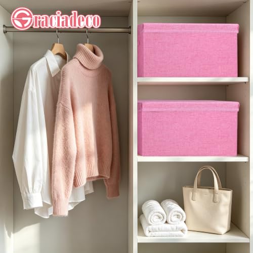 Storage Bins With Lids Closet Organizer Cabinet Box For Clothes (2 Count)