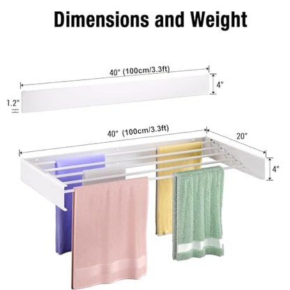 Wall Mounted Drying Rack 40"