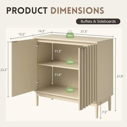 Fluted Buffet Cabinet with Storage
