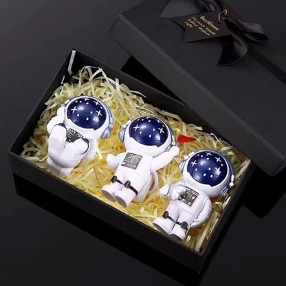 Starry Blue Astronaut Figurines Statue Set of 3 (3 Count)