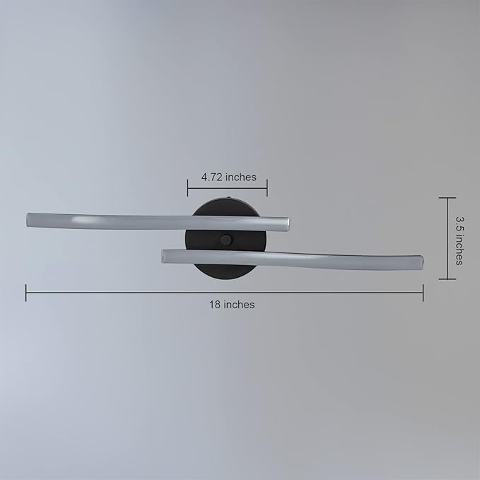 EDISLIVE Modern Dimmable LED Ceiling Light Curved 2 Light 22.5 in Minimalist
