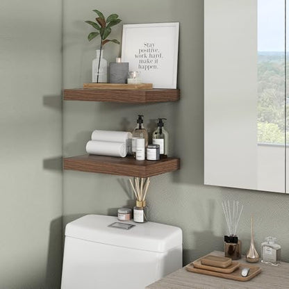 Floating Shelves 15.7" W x 10.3" D Walnut Set of 2 (2 Count)