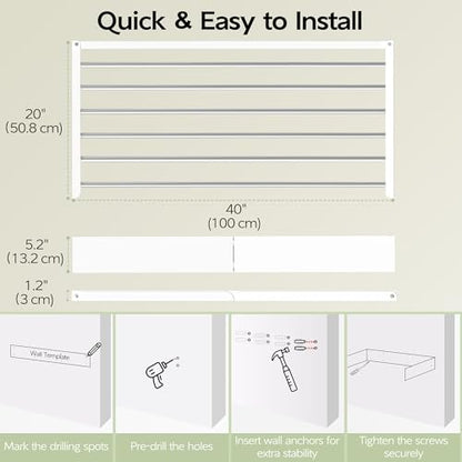 Wall Mounted Clothes Drying Rack 40 inches