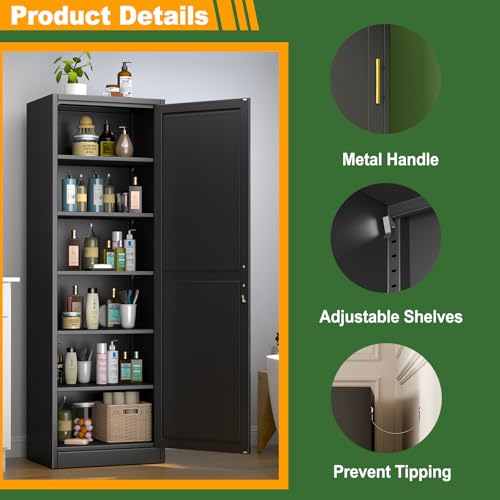 Metal Locker Tall Narrow Storage Cabinet