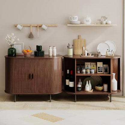 40" Fluted Buffet Sideboard Cabinet with Sliding Door