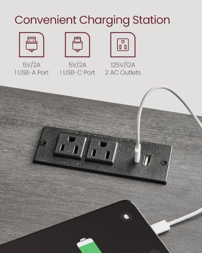 Farmhouse Nightstands with Charging Station (2 Count)