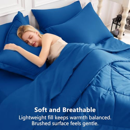 Queen Comforter Set Classic Blue