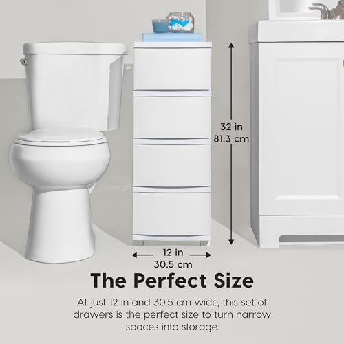 4 Drawer Slim Narrow Storage Organizer