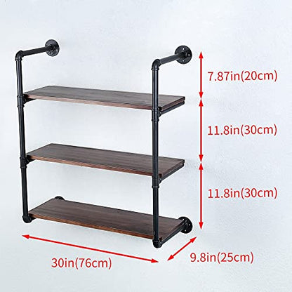 Industrial Pipe Shelves With Wood Planks