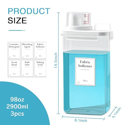 3 Pack Laundry Detergent Dispenser (294 Fl Oz)