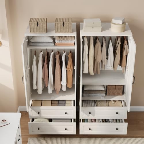 Armoire Wardrobe Closet with 2 Drawers