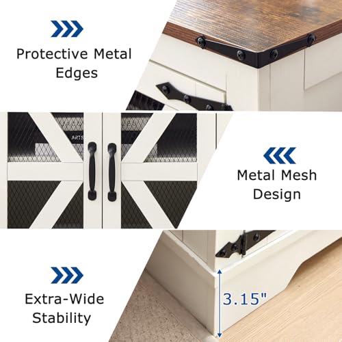 Farmhouse End Table Set with Charging Station Set of 2