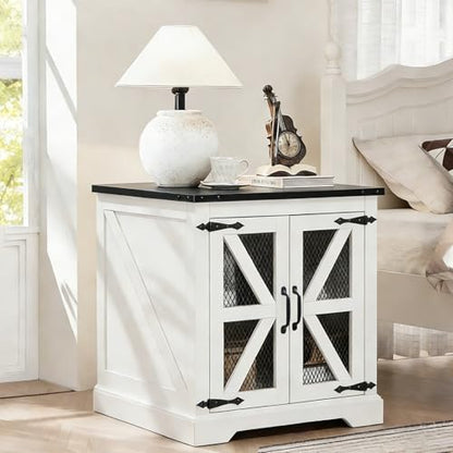 Farmhouse End Table Set with Charging Station