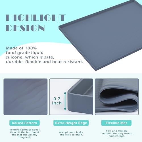 Waterproof Silicone Under Sink Mat 25'' x 22'' Shelf Liner for Kitchen and Bathroom