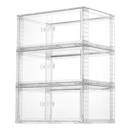 3 Pack Large Clear Stackable Storage Drawers 23QT (3 Count)