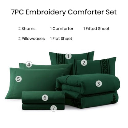 Embroidery King Size Comforter Set 7 Pieces Western Bed in a Bag