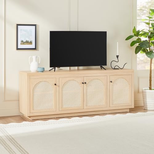Sasha 4 Door Sideboard Buffet with Arched Rattan Panels