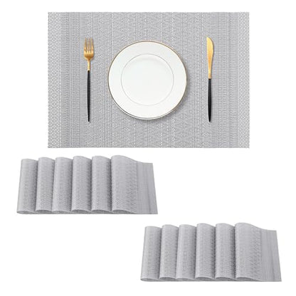 Lunar Grey Placemats Set of 12 (12 Count)