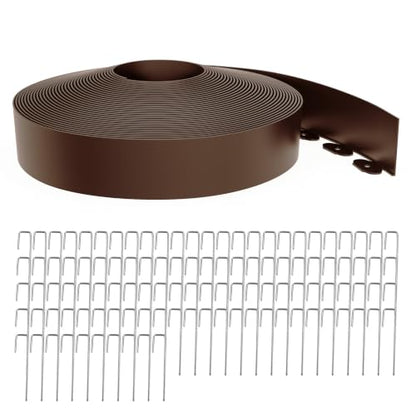 Landscape Edging 4 Inch Tall 100FT with 110Pcs Metal Spikes