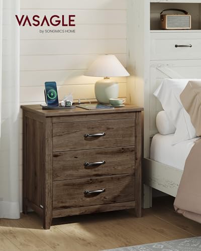 Farmhouse Nightstand with Charging Station (2 Count)