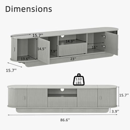 86.6'' Fluted TV Stand for 55