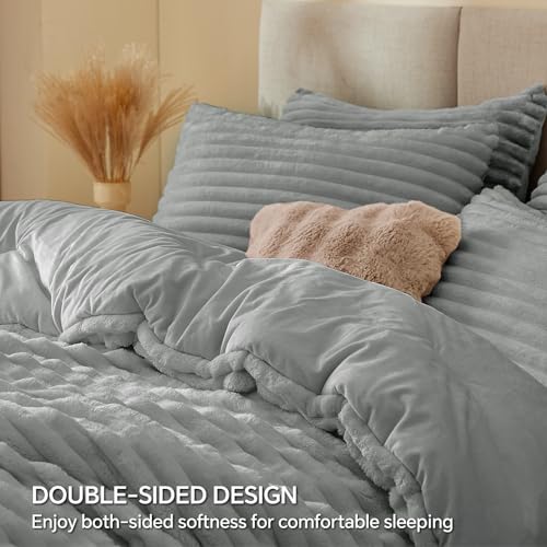 Fleece Oversized Queen Comforter Set (3 Piece Set)