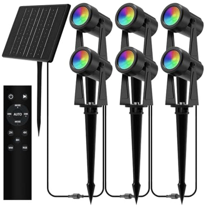 Solar Color Changing RGBW Landscape Spotlights (4 Count)