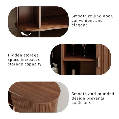 40" Fluted Buffet Sideboard Cabinet with Sliding Door
