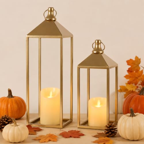 Set of 2 Decorative Lanterns with Candles (24 Count)