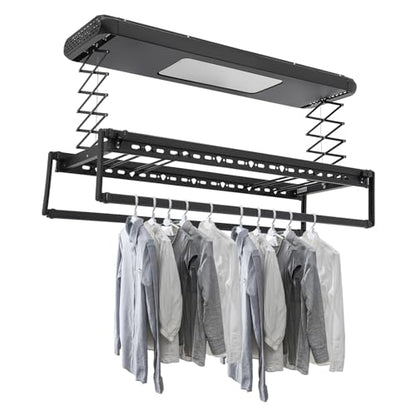 Electric Retractable Airing Rack Black