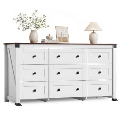 9 Drawer Dresser White