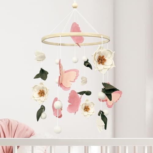 Baby Mobile for Crib Flowers and Butterflies Crib Mobile