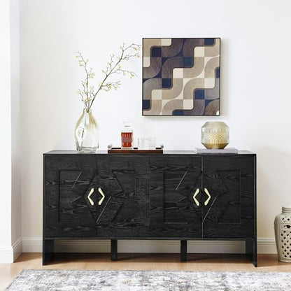 60" Mid Century Modern Sideboard Buffet Cabinet with Storage