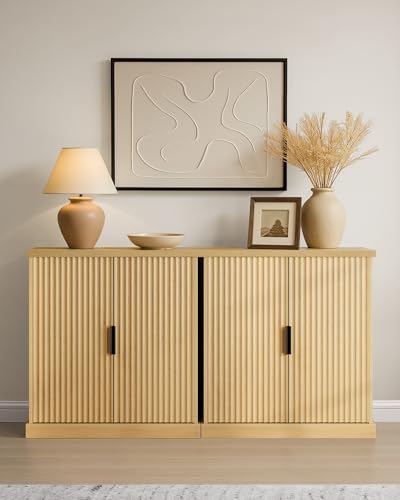 Set of 2 Buffet Cabinet with Adjustable Shelves (2 Count)