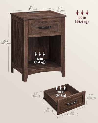 Farmhouse Nightstands with Charging Station (2 Count)