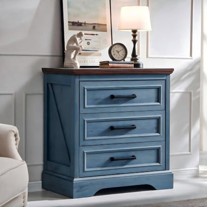 22" Farmhouse 3 Drawer Dresser for Bedroom