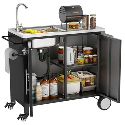Outdoor Grill Table with Sink