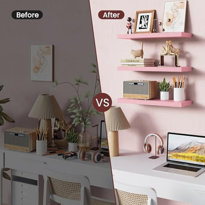 Pink Floating Shelves 15.7in