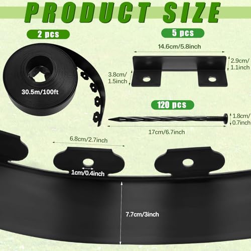 3 Inch x 200 FT Landscape Edging (2 Count)