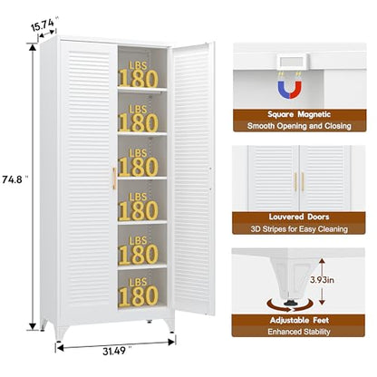 75" Metal Storage Cabinet