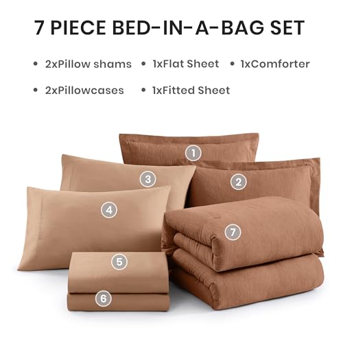 Super King Plus Comforter Set 7 Pieces Autumn Leaf Bed in a Bag
