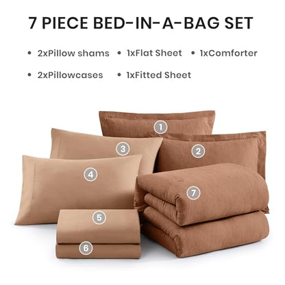 Super King Plus Comforter Set 7 Pieces Autumn Leaf Bed in a Bag
