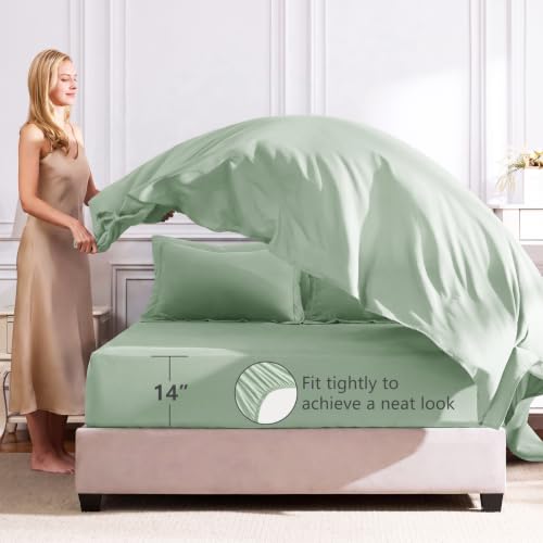 Queen Comforter Set with Sheets Sage Green