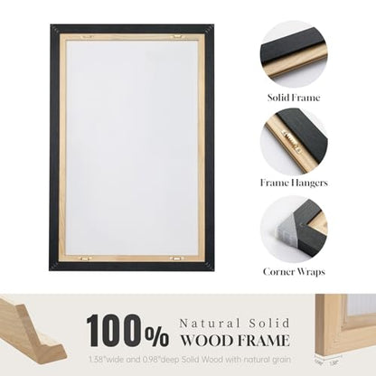 Large Framed Boho Neutral Abstract Wall Art (3 Count)