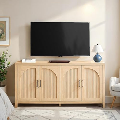 Sasha 4 Door Reeded Sideboard Buffet with Cord Management