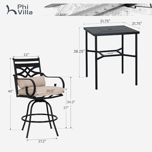 Patio Bar Set 3 PCS