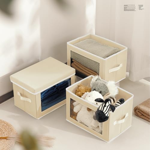 Fabric Storage Bins with Lids (3 Count)