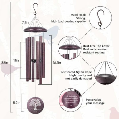 Personalized Wind Chimes for Loss of Mother