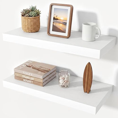 Floating Shelves 23.6" W x 10.3" D White Set of 2 (2 Count)